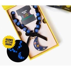 NEW SUPER SMALLS girl's moon glow in the dark necklace in blue